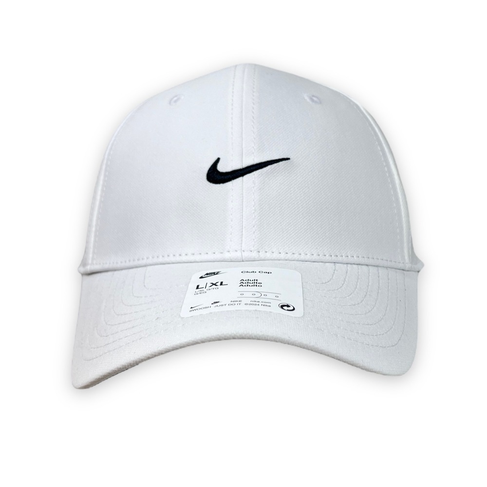Nike Dri-Fit Club Cap‎ Hat Adult White Snapback Large XL Training Swoosh Golf